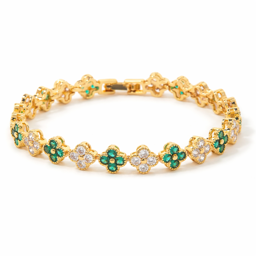 Bracelet Trèfle Émeraude