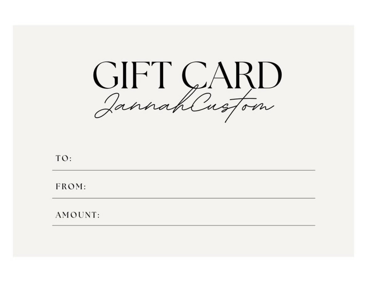 Carte Cadeau Jannah Custom