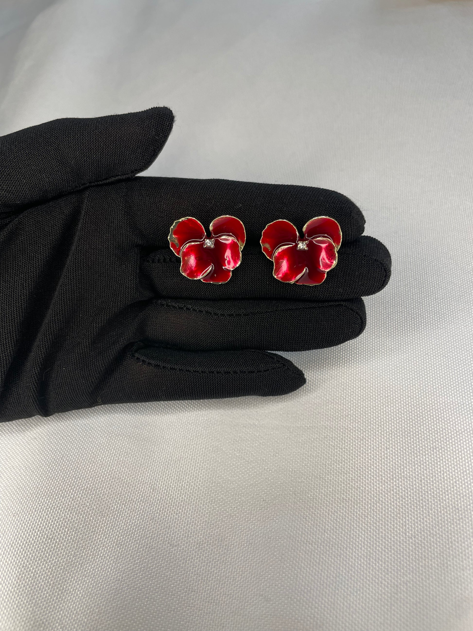 Boucle d'oreille Pétales Bordeaux