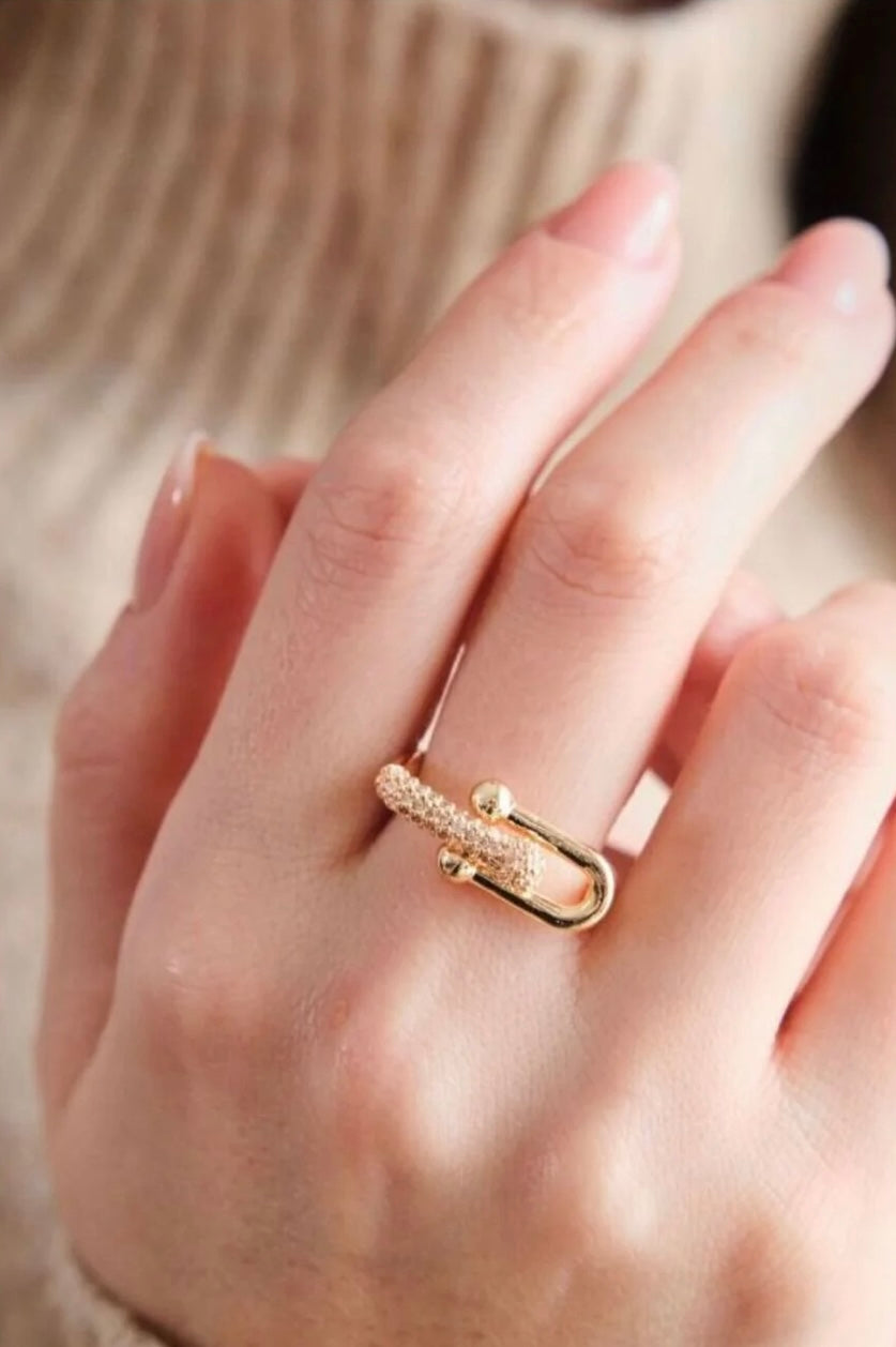 Bague Fer à Cheval Cristal